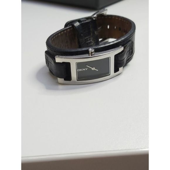 DKNY Silver & Brown Leather Wrist Watch - Picture 7 of 8
